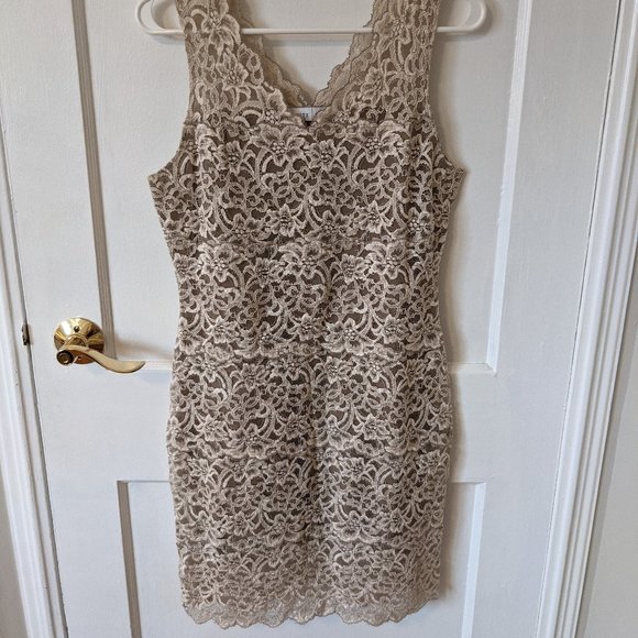 White House Black Market lace v-neck dress - Picture 1 of 3